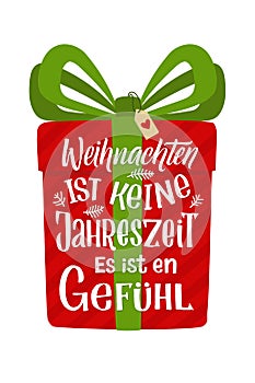 Merry Christmas German Calligraphy. Greeting Card Design on White Background