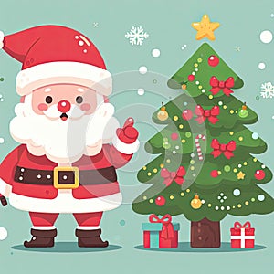 Merry Christmas with gift illustration Vector art