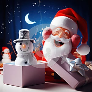 Merry Christmas with gift illustration Vector art