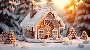 merry christmas gingerbread house winter holiday