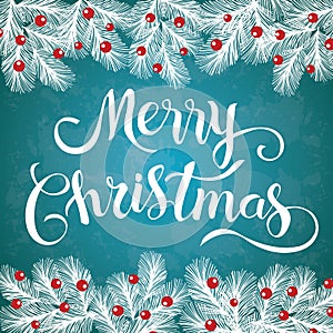 Merry Christmas glittering lettering design.