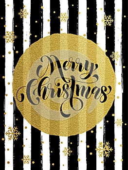 Merry Christmas gold glitter gilding greeting card