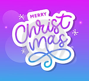 Merry Christmas gold glittering lettering design. Vector illustration EPS 10