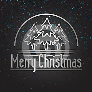 Merry Christmas Gold Lettering Greeting Card