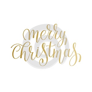 merry christmas gold logo handwritten lettering inscription holiday phrase