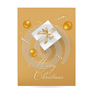 Merry Christmas Golden Glitter Background for your Greetings Card, Flyers, Invitation, Brochure, Posters, Banners, Calendar