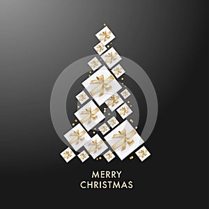 Merry Christmas Golden Glitter Background for your Greetings Card, Flyers, Invitation, Brochure, Posters, Banners, Calendar