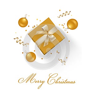 Merry Christmas Golden Glitter Background for your Greetings Card, Flyers, Invitation, Brochure, Posters, Banners, Calendar