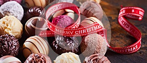 Merry Christmas gourmet handmade chocolates