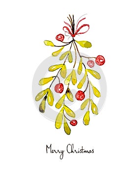 Merry Christmas. Grating card. Holiday post card template