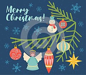 Merry Christmas greeting card design