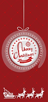 Merry Christmas greeting card, flyer or poster design. Vector illustration