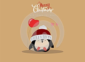 Merry christmas greeting card and happy new year vector image