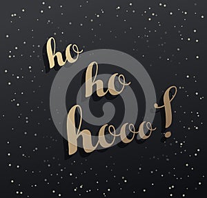 Merry Christmas greeting card with Ho ho hooo!