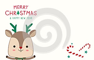 Merry Christmas greeting card with Reindeer