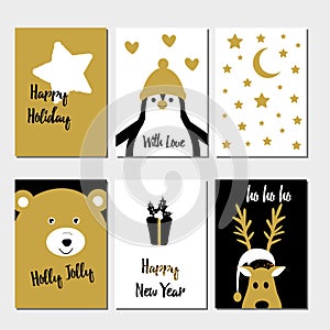 Merry Christmas greeting card set