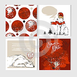 Merry Christmas greeting card set