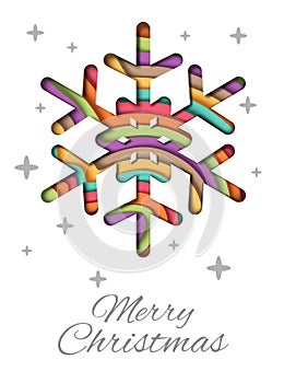 Merry Christmas greeting card vector design template