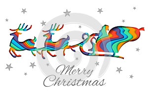 Merry Christmas greeting card vector design template