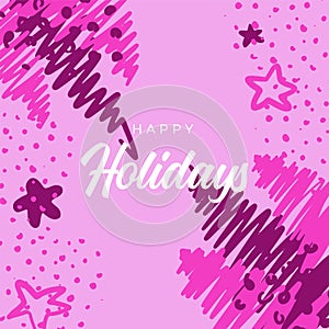 Merry Christmas greeting cards. Trendy abstract square Winter Holidays art templates. New year joyful season greeting cards. For