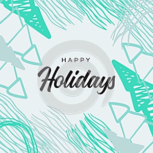 Merry Christmas greeting cards. Trendy abstract square Winter Holidays art templates. New year joyful season greeting cards. For