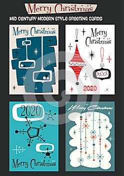 Merry Christmas Greeting Cards Vintage Set