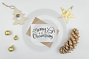 Merry christmas greeting lettering.Christmas holiday decorations