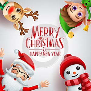 Merry christmas greeting vector background template. Merry christmas and happy new year text.