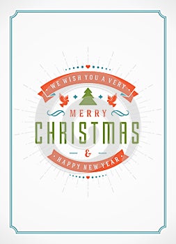 Merry Christmas Greetings Card or Poster Design