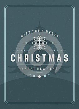 Merry Christmas Greetings Card or Poster Design
