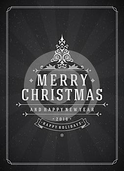 Merry Christmas Greetings Card or Poster Design