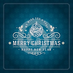 Merry Christmas Greetings Card or Poster Design