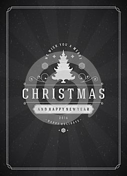 Merry Christmas Greetings Card or Poster Design