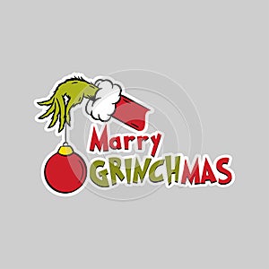Merry Christmas Grinchmas T-shirt Clipart photo