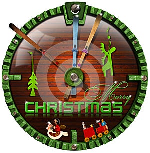 Merry Christmas Grunge Clock photo