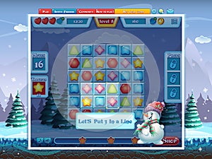 Merry Christmas GUI - put 3 in line - computer game