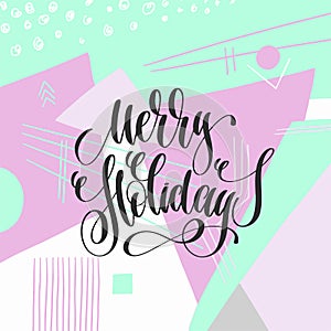 Merry christmas - hand lettering poster to winter holiday design