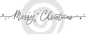 Merry Christmas hand lettering with small stars for holiday design