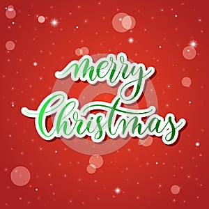 Merry Christmas - hand lettering vector