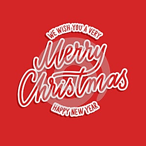 Merry Christmas - hand lettering vector