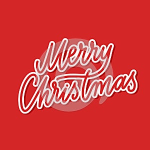 Merry Christmas - hand lettering vector