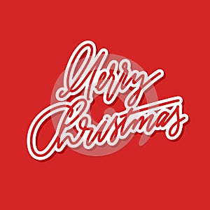 Merry Christmas - hand lettering vector