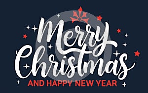 Merry Christmas hand lettering (vector)