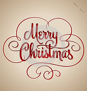 Merry Christmas hand lettering (vector)