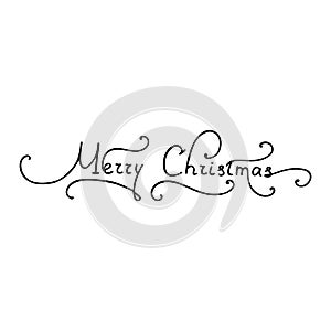 Merry Christmas hand lettering. Vector hand calligraphy.