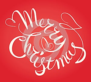 Merry Christmas hand lettering. Vector typographic.