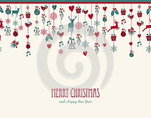 Merry Christmas hanging elements decoration compos