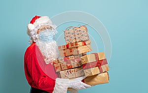 Santa Claus in face masks during Covid-2019