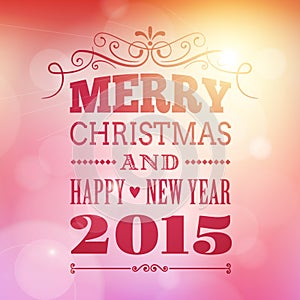 Merry christmas and happy new year 2015 poster