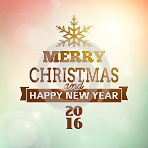 Merry christmas and happy new year 2016 poster